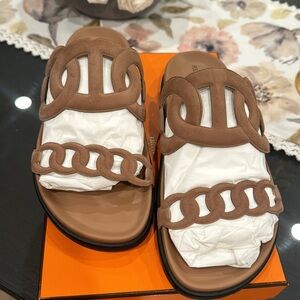 Hermes Authentic Extra Sandal in Rose Perle size 42